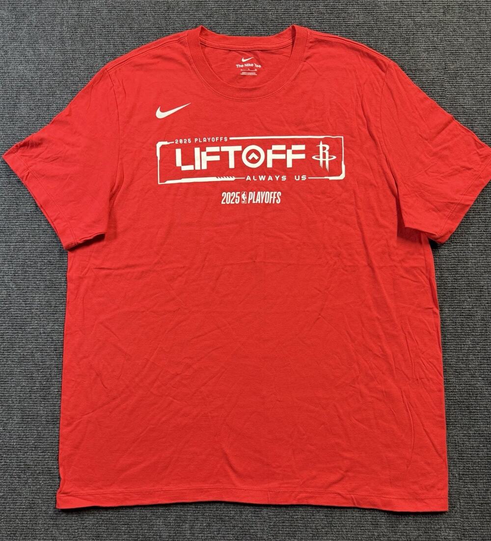 NWT Houston Rockets Nike 2025 Playoff Tshirt Size XL Red Tee Basketball